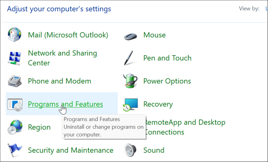 Programos ir funkcijos valdo pasirenkamas „Windows 11“ funkcijas