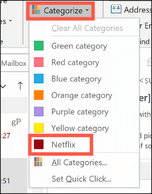 Neautomatiškai nustatykite spalvų kategoriją programoje „Outlook“