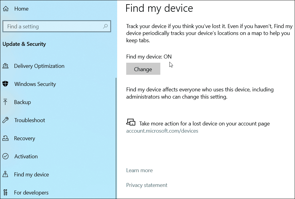 Rasti mano įrenginį „Windows 10“