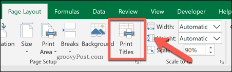 „Excel“ spausdinimo plytelių parinktis