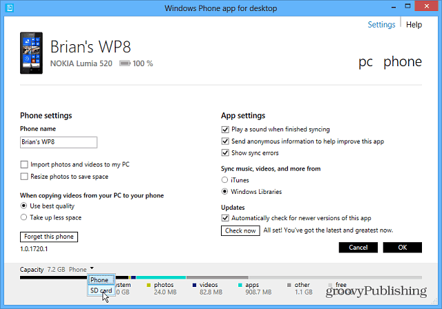„Windows Phone“ programa, skirta darbalaukiui