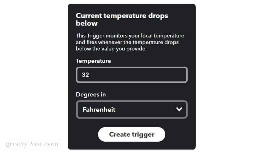 oro temperatūros ribos nustatymas ifttt
