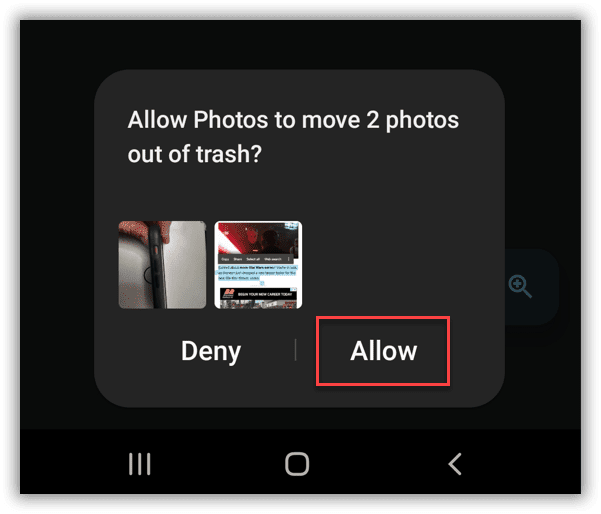 Atkurti ištrintas nuotraukas „Android“.