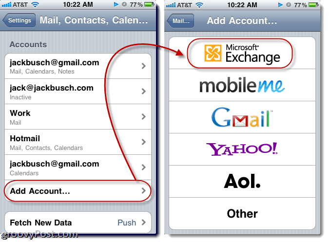 Kaip sinchronizuoti „Hotmail“ el. Laiškus, kontaktus ir kalendorius su „iPhone“ naudojant „ActiveSync“ (su „Push!“)