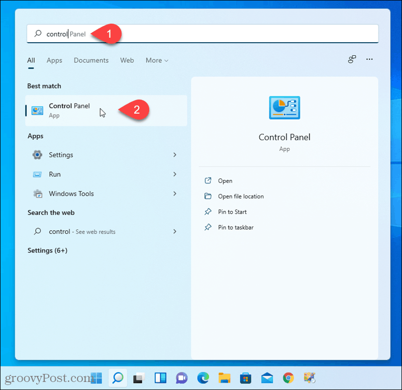 „Windows 11“ atidarykite valdymo skydelį