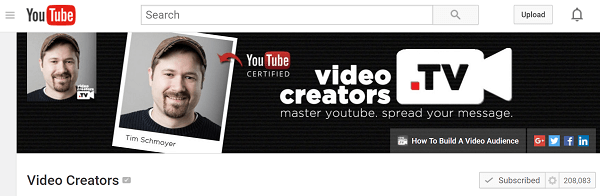 vaizdo įrašų kūrėjų „YouTube“ kanalas