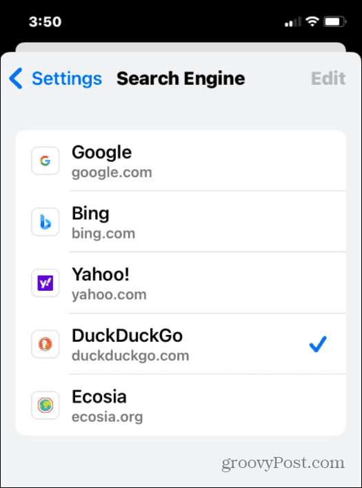 Google Chrome Pasirinkite paieškos variklį