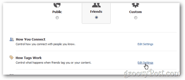 „Facebook“ privatumas - sukonfigūruokite, kaip veikia žymės