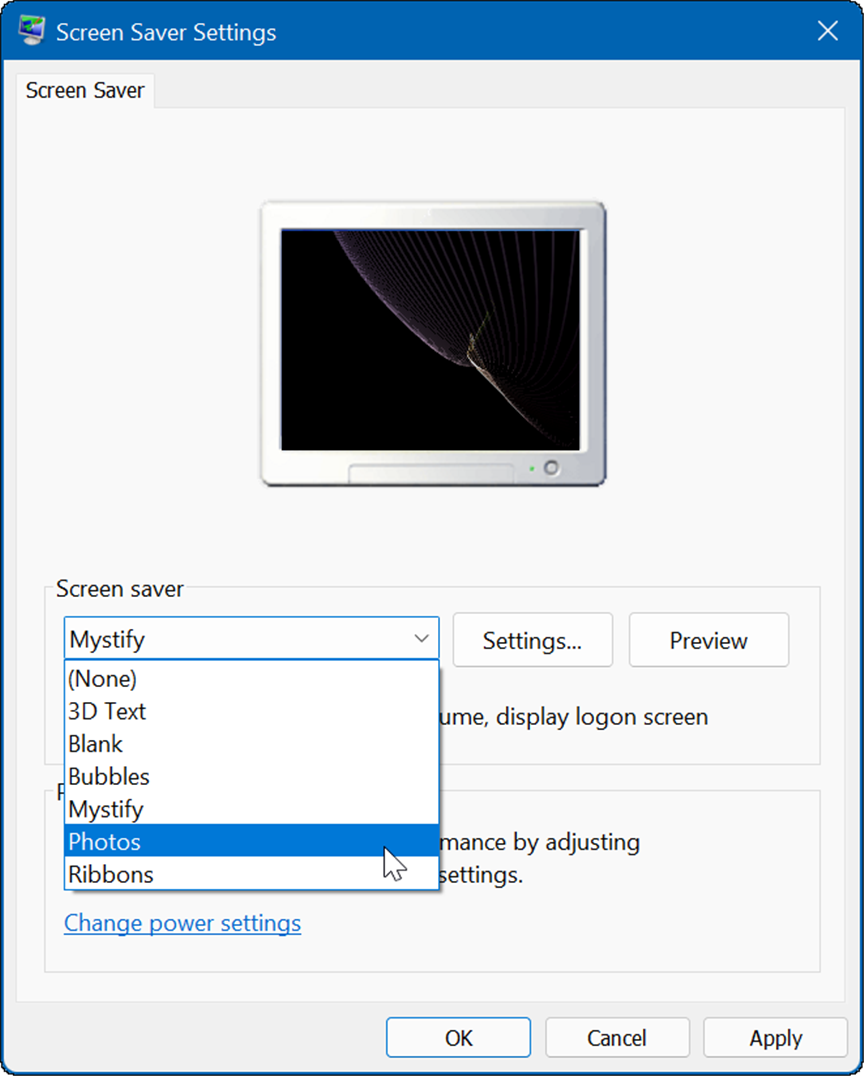 ekrano užsklandos nustatymai nustatykite nuotraukas kaip ekrano užsklandą „Windows“.