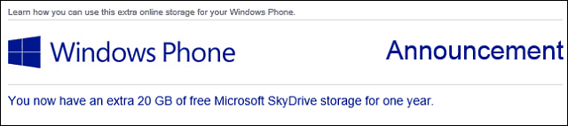 „Windows Phone“ vartotojai gauna 20 GB nemokamos „SkyDrive“ vietos