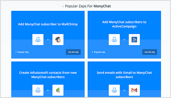 Molly Pitmann sako, kad „Zapier“ integracija leidžia jums siųsti el. Pašto adresą, kurį vartotojas nurodo programoje „Messenger“, į savo el. Pašto automatikos programinę įrangą.
