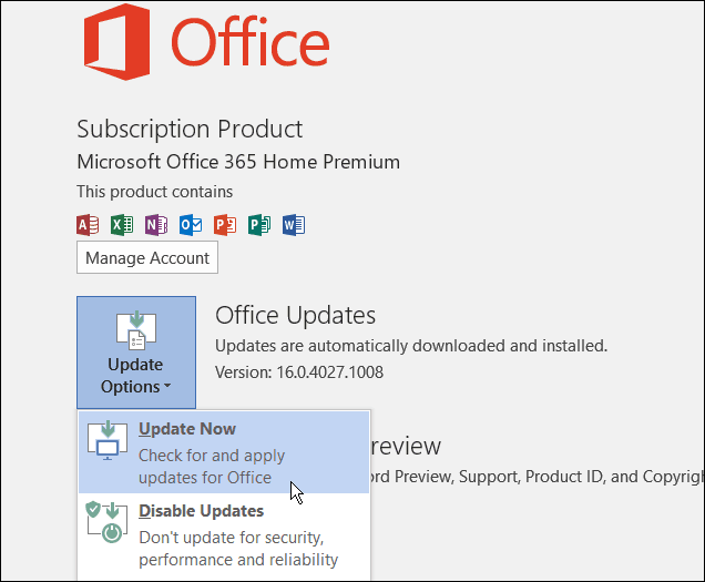 „Office 2016“ atnaujinimas