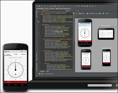 „Android Studio“ ekrano kopija