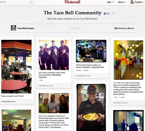 „Taco Bell“ karjera „Pinterest“
