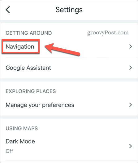 google maps navigacijos nustatymai