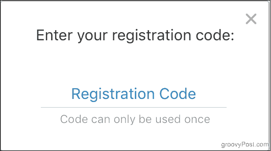 Įveskite savo registracijos kodą
