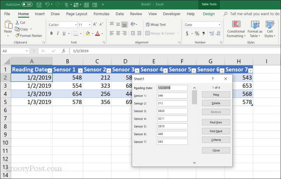 duomenų įvedimo forma „Excel“