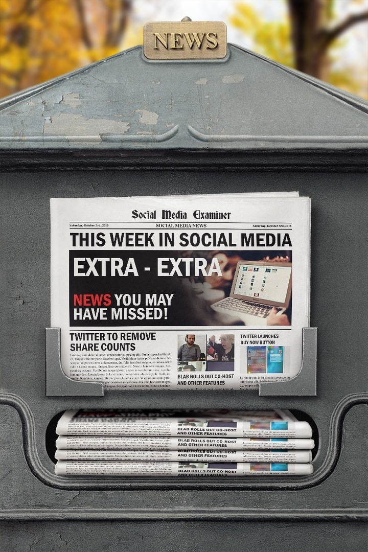 „Twitter“, kad pašalintumėte bendrinamus skaičius: Ši savaitė socialiniuose tinkluose: socialinės žiniasklaidos ekspertas