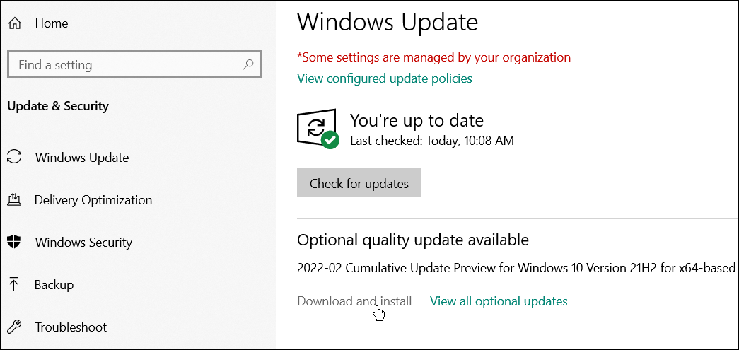 „Windows Update“ pataiso „Windows“ užduočių juostą, rodomą viso ekrano režimu