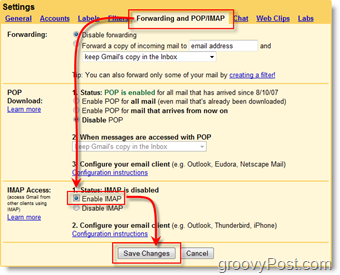 Naudokite „Outlook 2007“ su „GMAIL Webmail“ abonementu naudodami „iMAP“