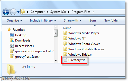 jūsų „Windows“ sistemoje sukuriamas katalogas.txt failas