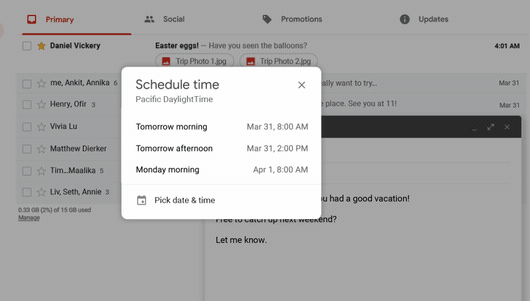 Suplanuokite „Gmail“ laiko darbalaukį