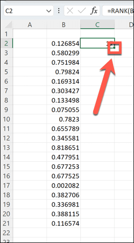 excel vilkimo rankena