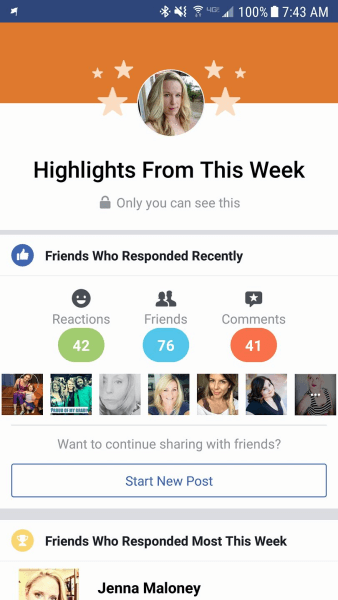 „Facebook“ dalijasi vartotojo paskyra „Svarbiausi renginiai“ tam tikriems asmeniniams profiliams.