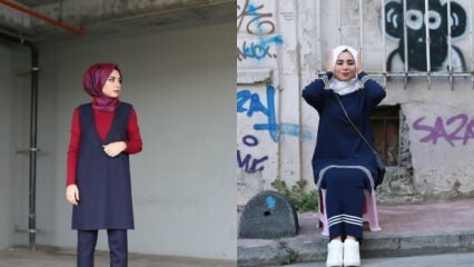 Navy mėlynos spalvos drabužiai hidžabų drabužiais