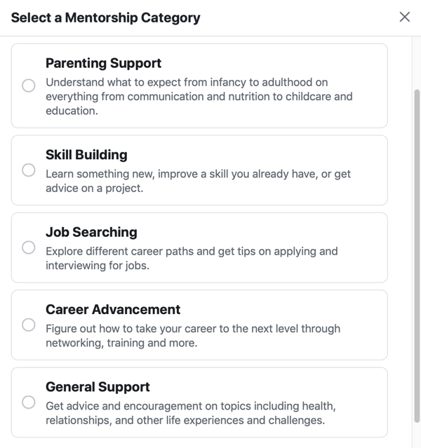 Kaip patobulinti „Facebook“ grupės bendruomenę, pavyzdiniai „Facebook“ kuravimo kategorijų variantai
