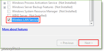 Ekrano kopija - „Windows Server 2008“ įgalinama belaidžio „Lan“ paslaugų funkcija