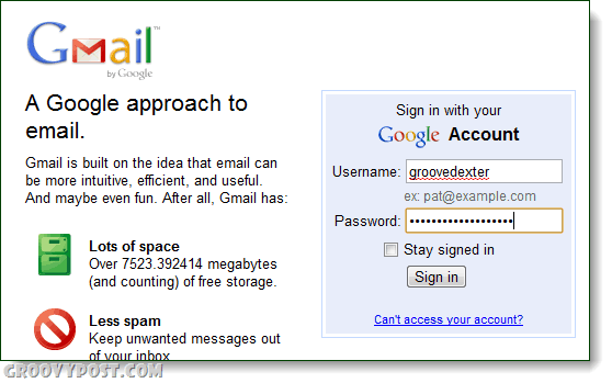 „Gmail“ požiūris į prisijungimą el. Paštu