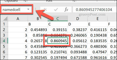 Pavadinta langelio nuoroda „Excel“