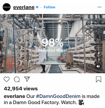 „Instagram“ vaizdo įrašas, skirtas „Everlane“