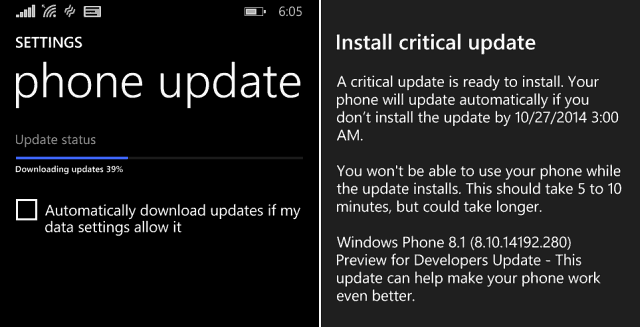„Windows Phone 8-1“ kritinis atnaujinimas