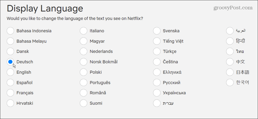 Pakeiskite „Netflix“ kalbą į naują