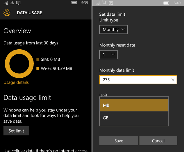 Kaip valdyti mobiliųjų duomenų naudojimą "Windows Phone"