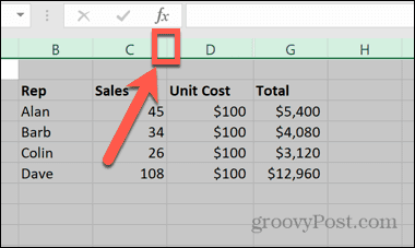 Excel stulpelių antraštės