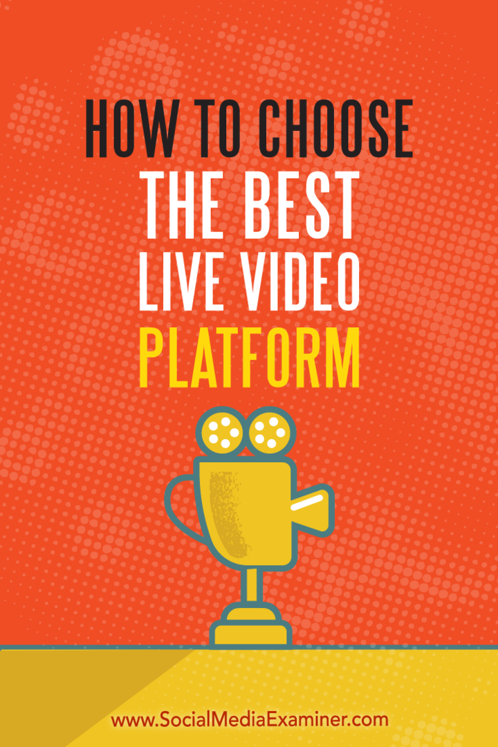 Kaip išsirinkti geriausią tiesioginių vaizdo įrašų platformą: socialinės žiniasklaidos ekspertas