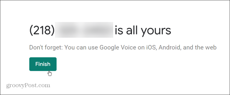 Jūsų „Google Voice“ numeris