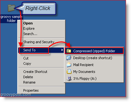 Suspauskite failus ir aplankus naudodami „Windows XP“
