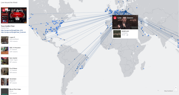 „Facebook“ tiesioginis interaktyvus žemėlapis