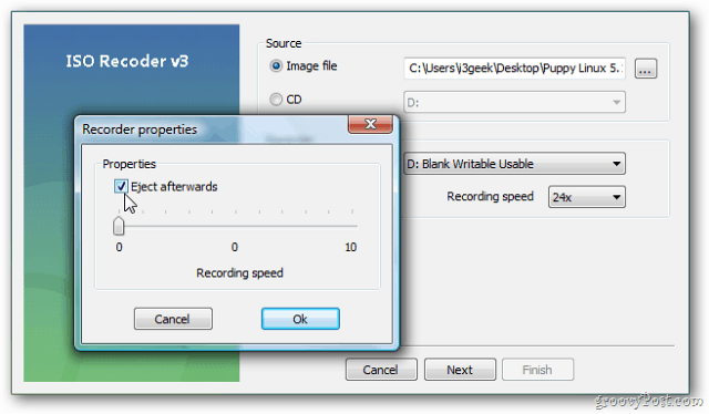 „Windows Vista“ ir XP: įrašykite ISO atvaizdą į diską