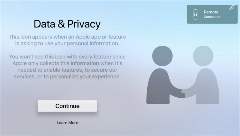  Duomenys ir privatumas tvOS „Apple TV“