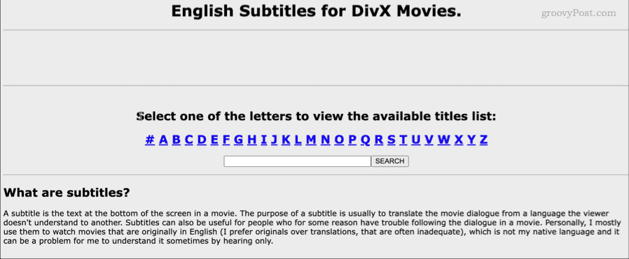 Divx filmų pagrindinio puslapio angliškai subtitrai