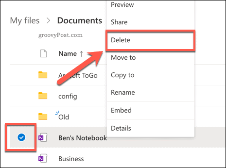 Ištrinkite „OneNote“ nešiojamąjį kompiuterį