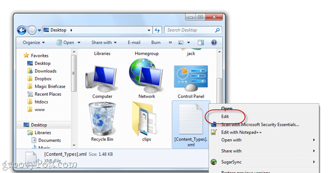 Kaip ištirti .docx failo turinį „Windows 7“