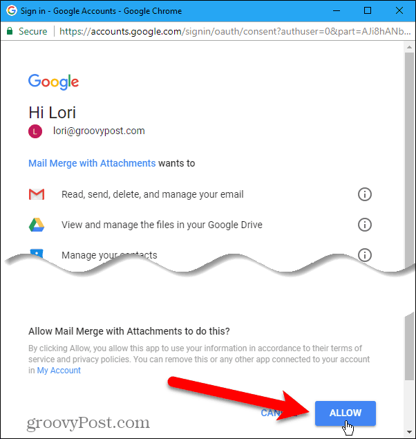 Leisti pasiekti „Gmail“ paskyrą