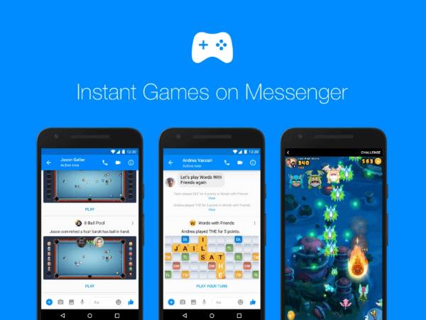 „Facebook“ plačiau pristato momentinius žaidimus „Messenger“ ir išleidžia naujas turtingas žaidimo funkcijas, žaidimų robotus ir naudą.