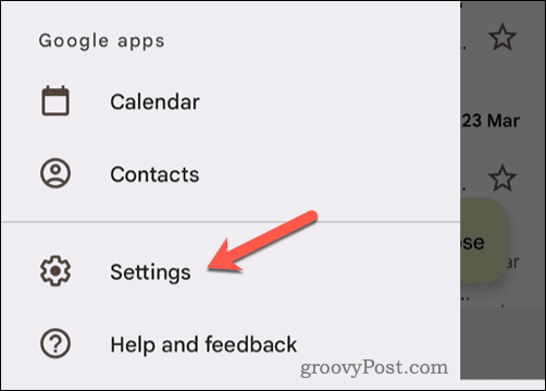 Atidarykite „Gmail“ nustatymus mobiliajame telefone